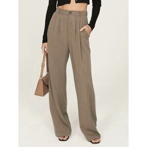 reformation mason pant mushroom officewear tan size 8